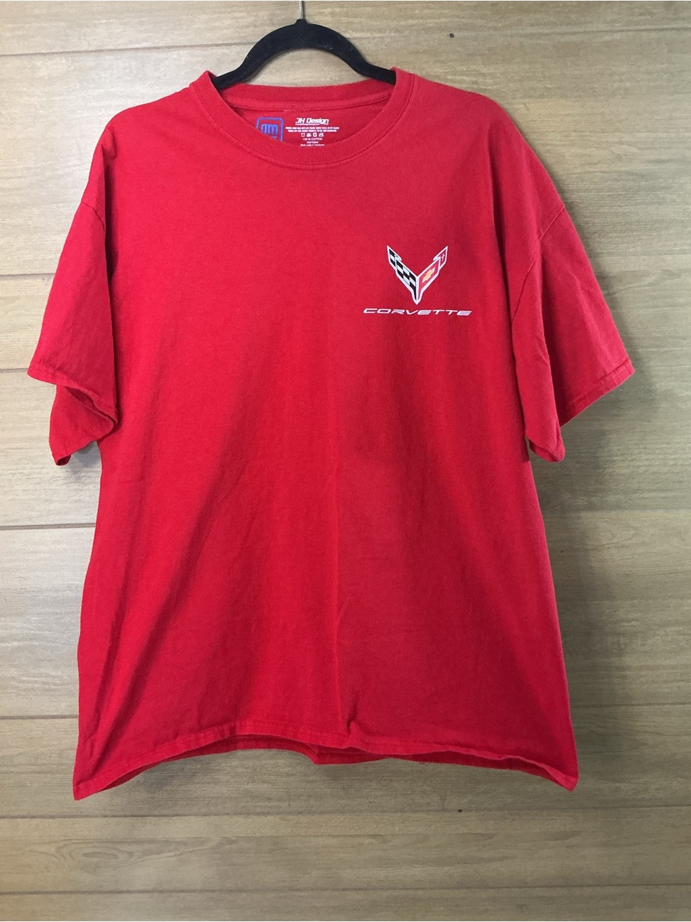 Chevrolet Corvette Graphic T Shirt Red GM Licensed Logo Front Back XL